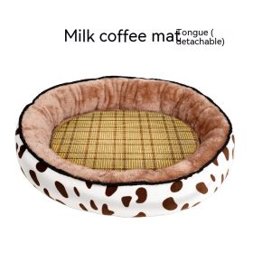 Four Seasons Universal Cat Nest For Deep Sleep (Option: Cow Coffee Summer Sleeping Mat-M)