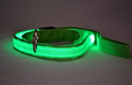 LED Luminous Traction Belt Dog Leash (Option: Green-Battery Type Sling)