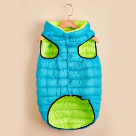 Winter Warm Down Cotton Dog Clothes (Option: Sky Blue Green-L)