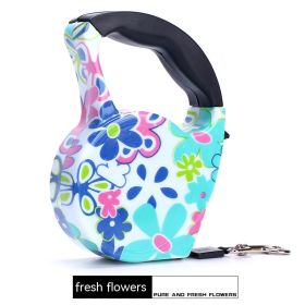 Pet Automatic Retractable Traction Dog Leash (Option: Big Flower-5 M X1cm Wide)