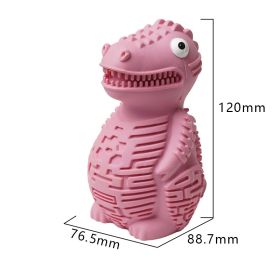 Pet Dog Food Leakage Molar Long Lasting Bite Toy (Color: Pink)