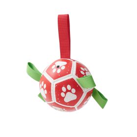 Dog Soccer Balls Toy With Sraps Halloween Christmas Gift For Pets Puppy Birthday Toy Interactive Toys For Tug Of War Water Toys (Option: Christmas)