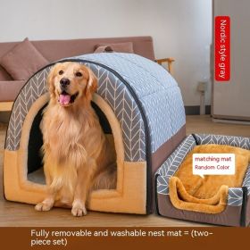 Large Dog House Type Pets Can Be Dismantled And Washed (Option: Gray A-L)