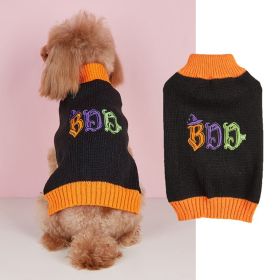 Thanksgiving Pet Clothes Lapel Retro Plaid Contrast Color (Option: Black BOO-S)