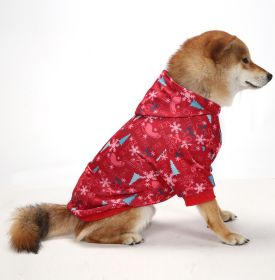 Christmas Dog Clothes Thickened Plaid Hooded Two-leg Sweater (Option: Christmas Series-L)