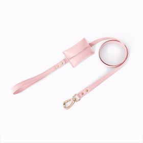 Small Dog Soft Leather Pet Box Leash (Option: Traction ropecrystal powder-150cmX2cm)