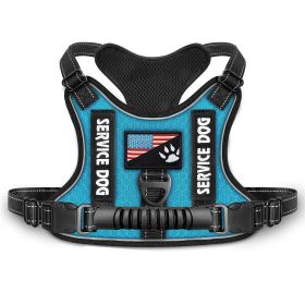 Shock Absorption Comfortable Night Vision Reflective Pet Harness Dog Vest Traction Chest Strap (Option: Blue-XS)