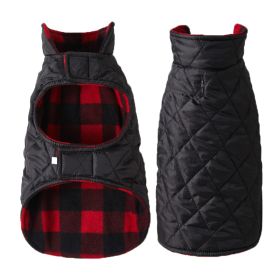 Pet Thick Checks Double-sided Vest Clothes (Option: Black And Red Plaid-S)