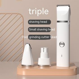 Pet Shaver Cat Hair Removal (Option: Three In One White-USB)