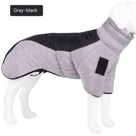 New Winter Pet Thickened Cotton Coat (Option: Gray Black-6XL)