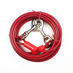 Double Hook Wire Rope Dog Leash (Option: Red Double Horse Iron Hook-5mm, 5m)