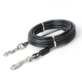 Double Hook Wire Rope Dog Leash (Option: Black Double Zinc Alloy-5mm, 6 M)