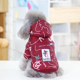 Fashion Letter Cotton Padded Coat (Option: Wine Red-L)