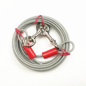 Double Hook Wire Rope Dog Leash (Option: White Double Horse Iron Hook-5mm, 6 M)