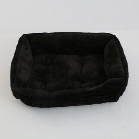 Four Seasons Universal Pet Bed Candy Color Square Kennel Teddy Pomeranian Mat Cat Nest Pet Bed (Option: Black-XXL)